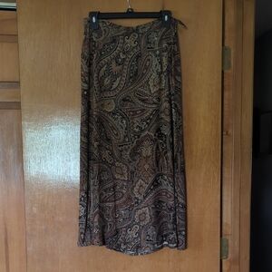 Liz Claiborne Black and Brown Maxi Skirt for Casual Resort Wear
